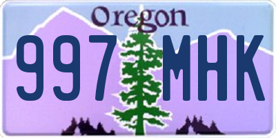 OR license plate 997MHK