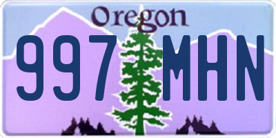 OR license plate 997MHN