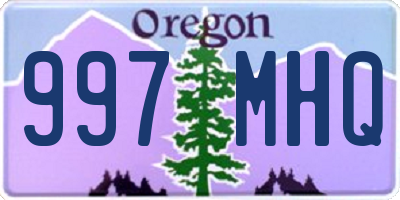 OR license plate 997MHQ