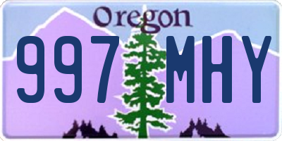 OR license plate 997MHY