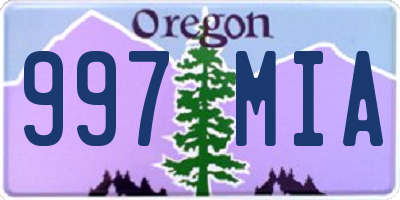 OR license plate 997MIA