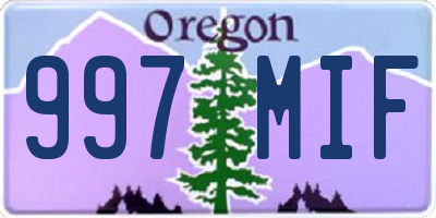 OR license plate 997MIF