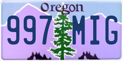 OR license plate 997MIG