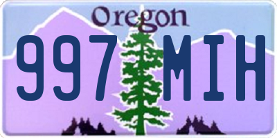 OR license plate 997MIH