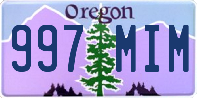 OR license plate 997MIM