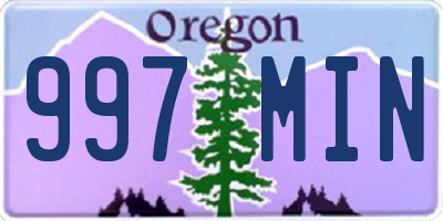 OR license plate 997MIN