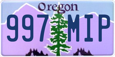 OR license plate 997MIP