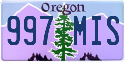 OR license plate 997MIS