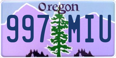 OR license plate 997MIU