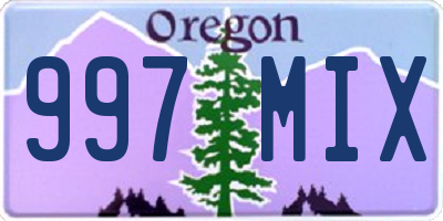 OR license plate 997MIX