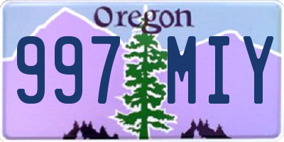 OR license plate 997MIY