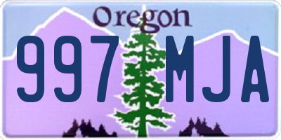 OR license plate 997MJA