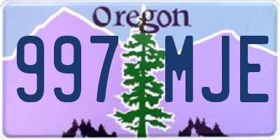 OR license plate 997MJE