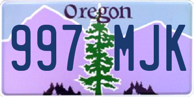 OR license plate 997MJK