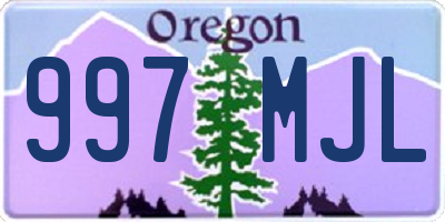 OR license plate 997MJL