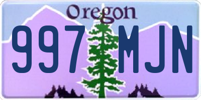 OR license plate 997MJN