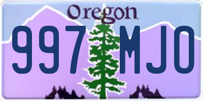 OR license plate 997MJO