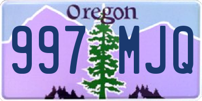 OR license plate 997MJQ