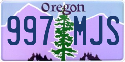 OR license plate 997MJS