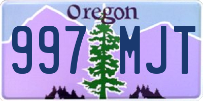 OR license plate 997MJT