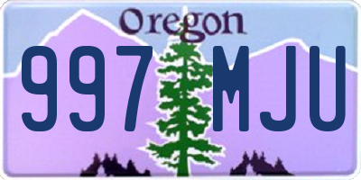 OR license plate 997MJU