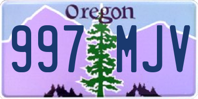 OR license plate 997MJV