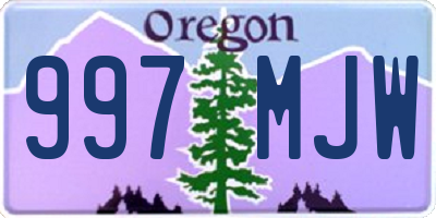 OR license plate 997MJW