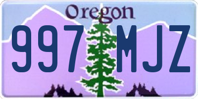 OR license plate 997MJZ