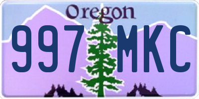 OR license plate 997MKC