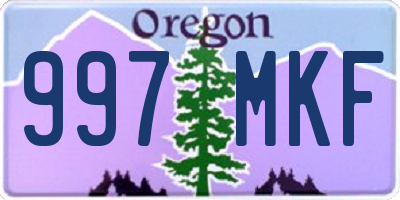 OR license plate 997MKF