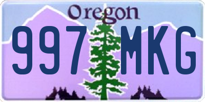 OR license plate 997MKG