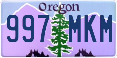 OR license plate 997MKM