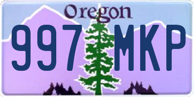 OR license plate 997MKP