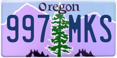 OR license plate 997MKS