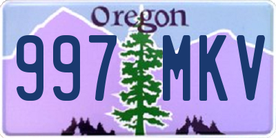 OR license plate 997MKV