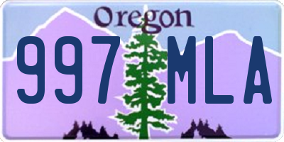 OR license plate 997MLA