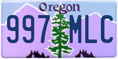 OR license plate 997MLC