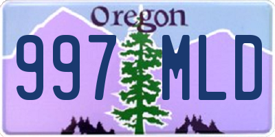 OR license plate 997MLD