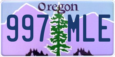 OR license plate 997MLE