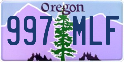 OR license plate 997MLF