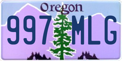 OR license plate 997MLG