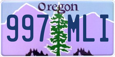 OR license plate 997MLI