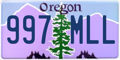 OR license plate 997MLL