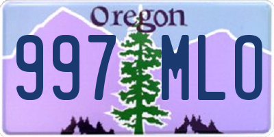 OR license plate 997MLO