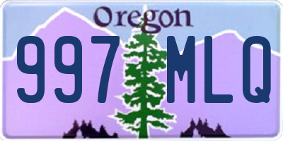 OR license plate 997MLQ