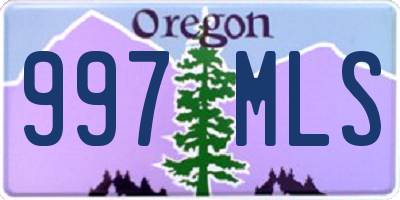 OR license plate 997MLS