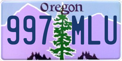 OR license plate 997MLU