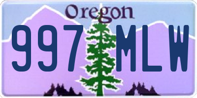 OR license plate 997MLW