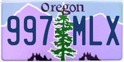 OR license plate 997MLX