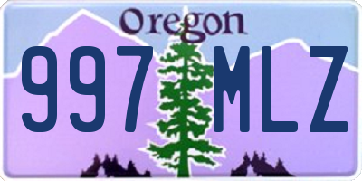 OR license plate 997MLZ